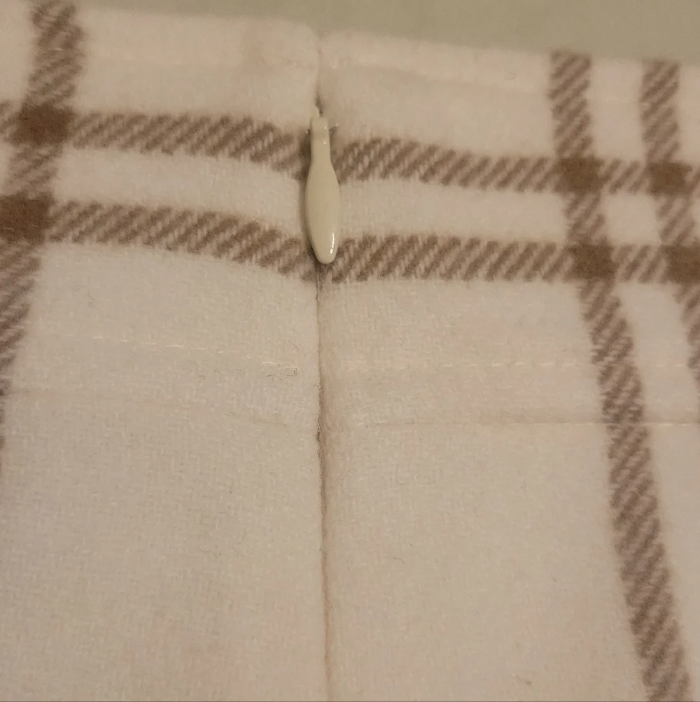 J. Crew Cream Braonw Plaid Mini Skirt